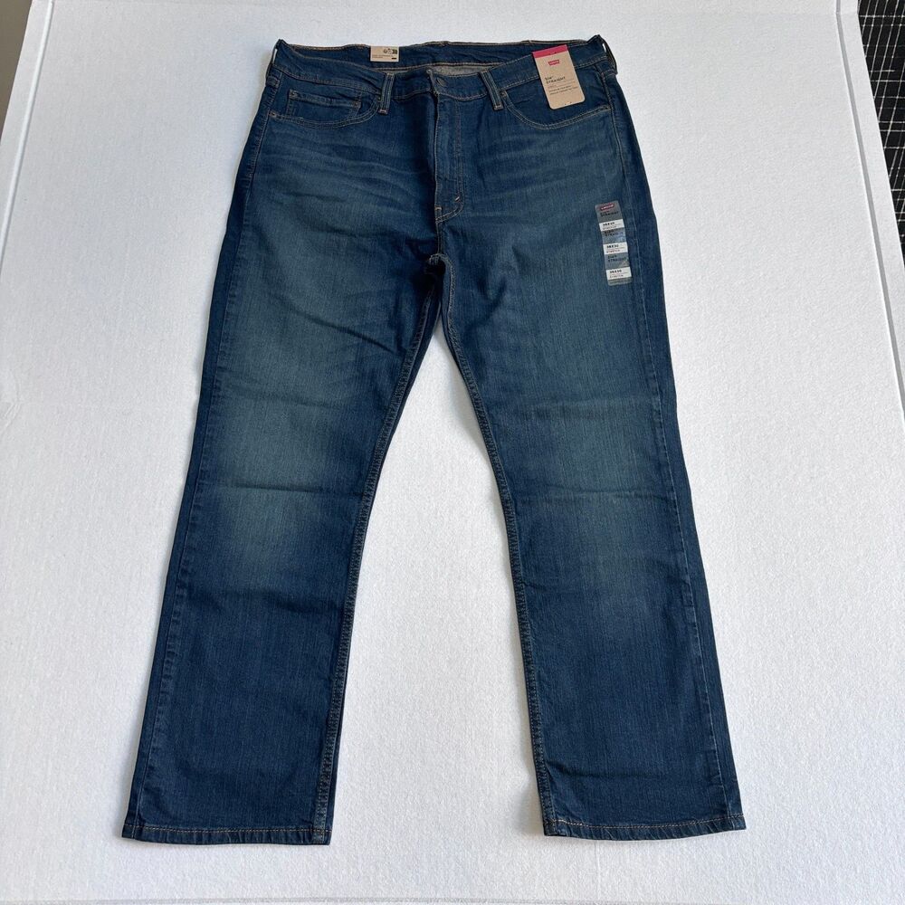 Levi's 514 Straight Leg Jeans Mens 38x30 Medium Wash Stretch Casual Western 0403